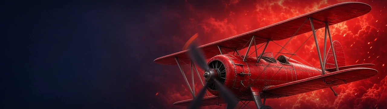Aviator: Balloonx पेज पर यह बैनर खेल का मुख्य दृश्य दिखाता है