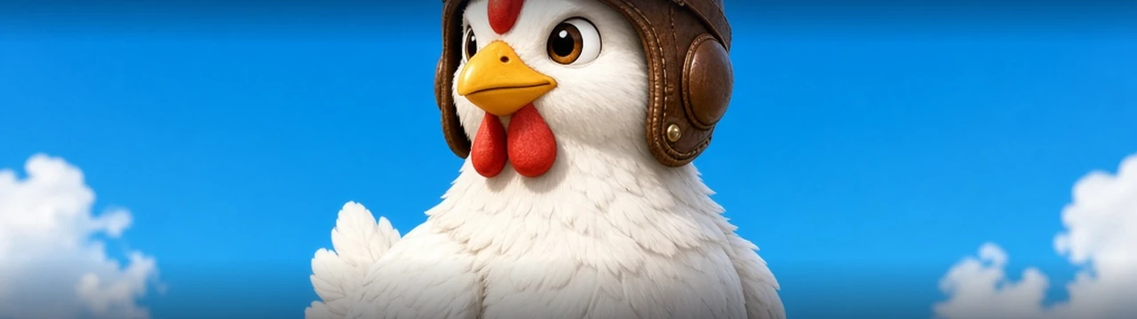 Chicken Road: Aviator पेज पर यह बैनर खेल का मुख्य दृश्य दिखाता है