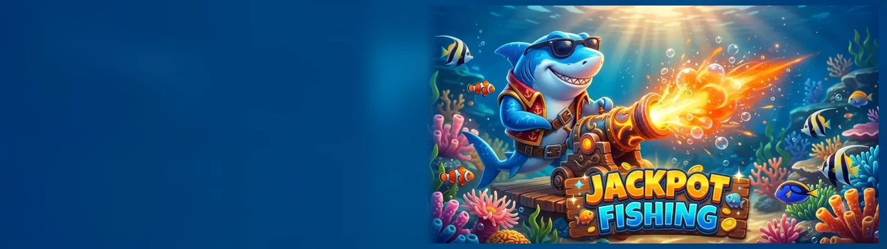 Jackpot Fishing: Jackpot Fishing पेज पर यह बैनर खेल का मुख्य दृश्य दिखाता है