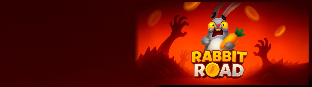 Rabbit Road: Rabbit Road पेज पर यह बैनर खेल का मुख्य दृश्य दिखाता है