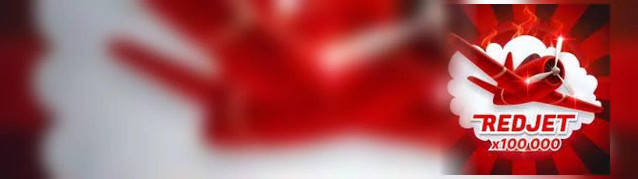 RedJet: बादल और ×100,000 बैज वाला शब्दचिह्न दिखाता दूसरा बैनर